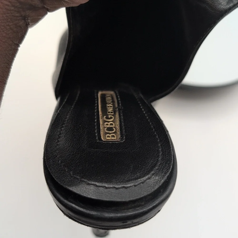 BCBGENERATION| Black Leather High Heel Ankle Boots - Picture 13 of 16